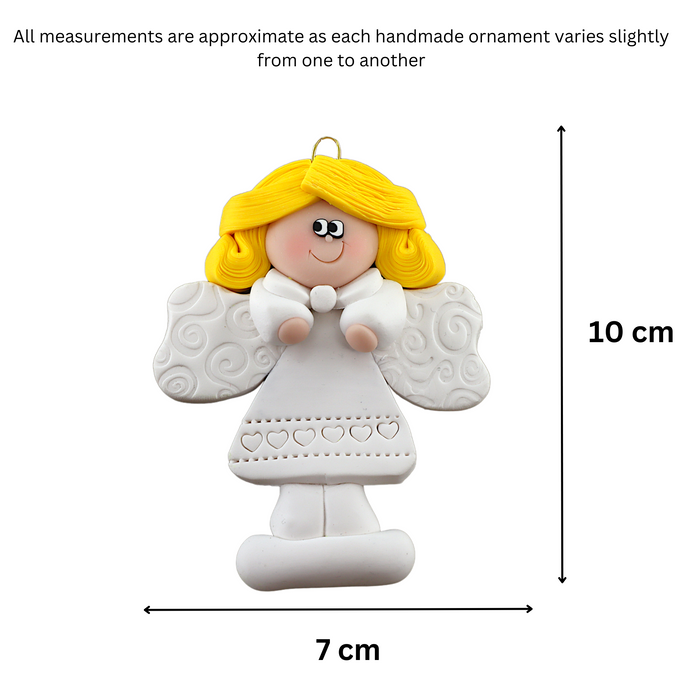 Holiday Angel Ornament - Blonde Hair Ornamentopia