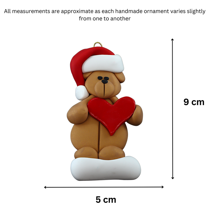 Holiday Bear with Heart Ornament