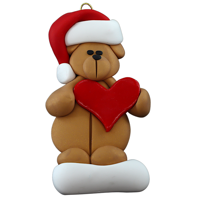 Holiday Bear with Heart Ornament