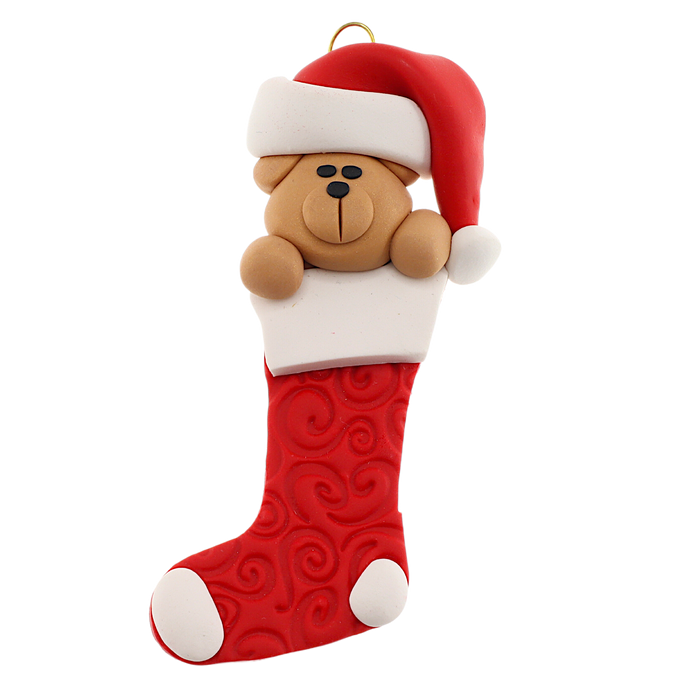 Holiday Bear in Stocking Ornament