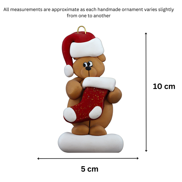 Holiday Bear with Stocking Ornament