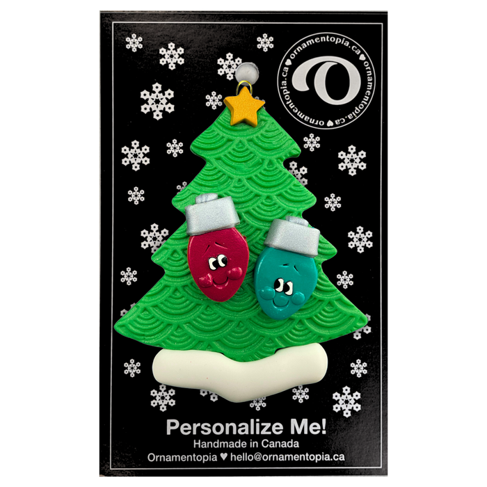 Light Bright Family of 2 Christmas Ornament