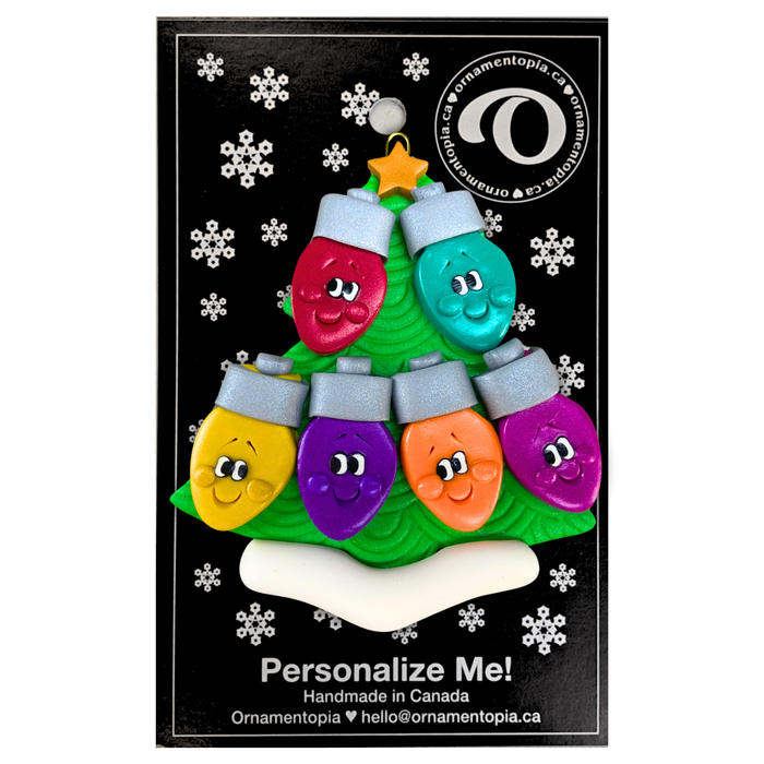 Light Bright Family of 6 Christmas Ornament