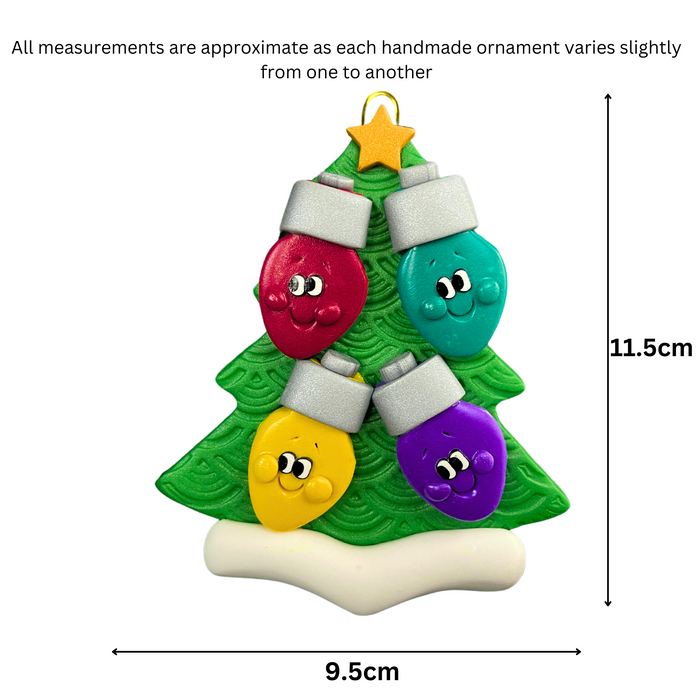 Light Bright Family of 4 Christmas Ornament