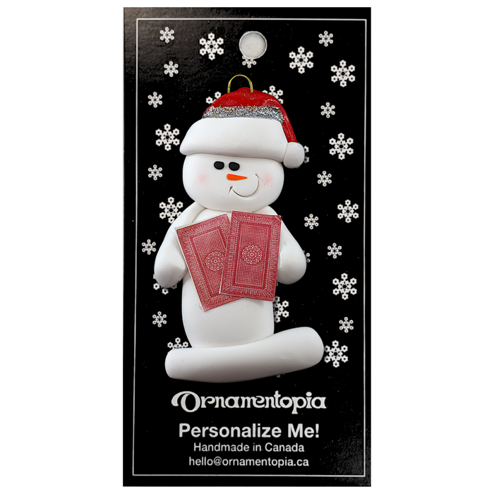 Snowman Card Player Ornament