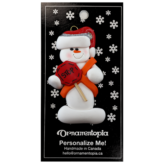 Snowman Crossing Guard Ornament