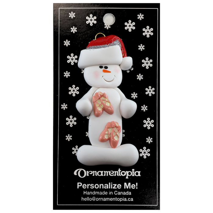 Snowman Dancer Ornament - Pink