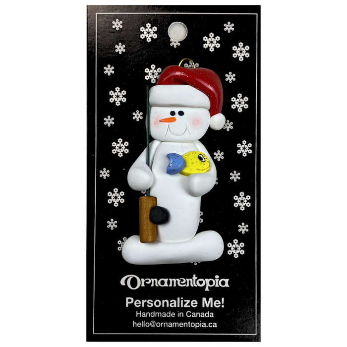 Snowman Fisherman Ornament