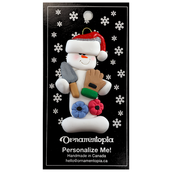 Snowman Gardener Ornament - Flowers