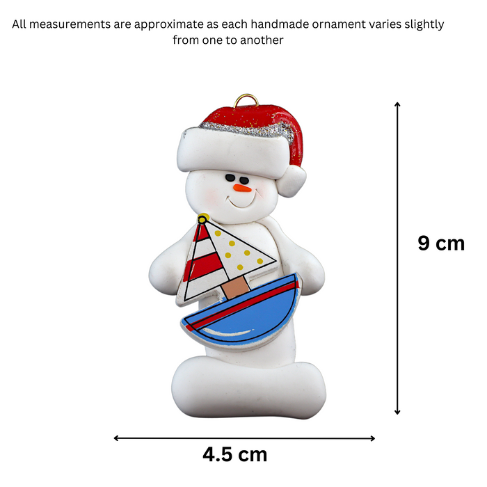 Snowman Boater Ornament Ornamentopia