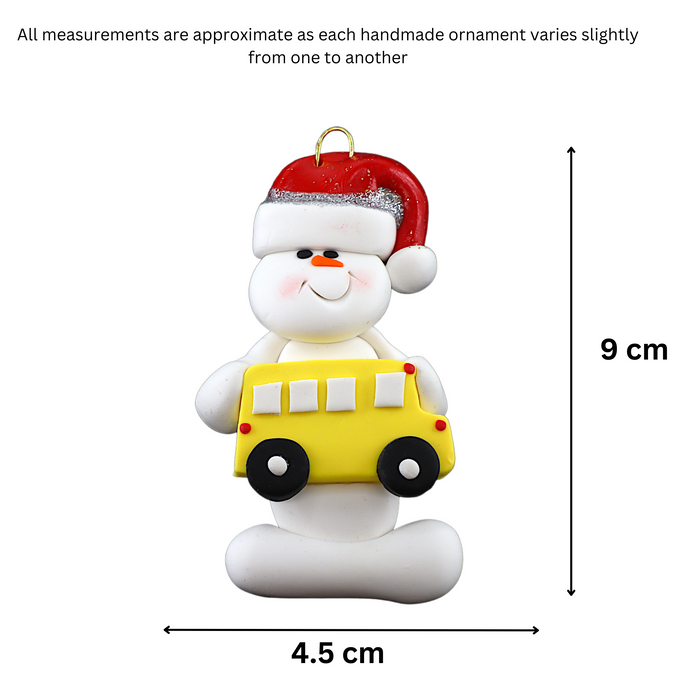 Snowman Bus Driver Ornament Ornamentopia