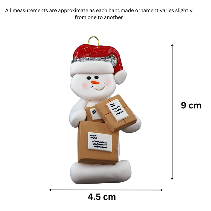 Snowman Courier Ornament Ornamentopia