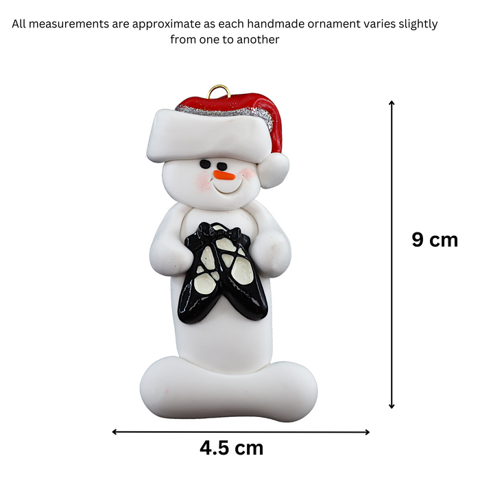 Snowman Dancer Ornament - Black