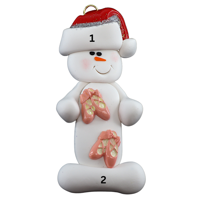Snowman Dancer Ornament - Pink