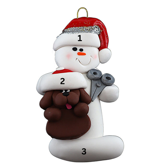 Snowman Dog Groomer Ornament