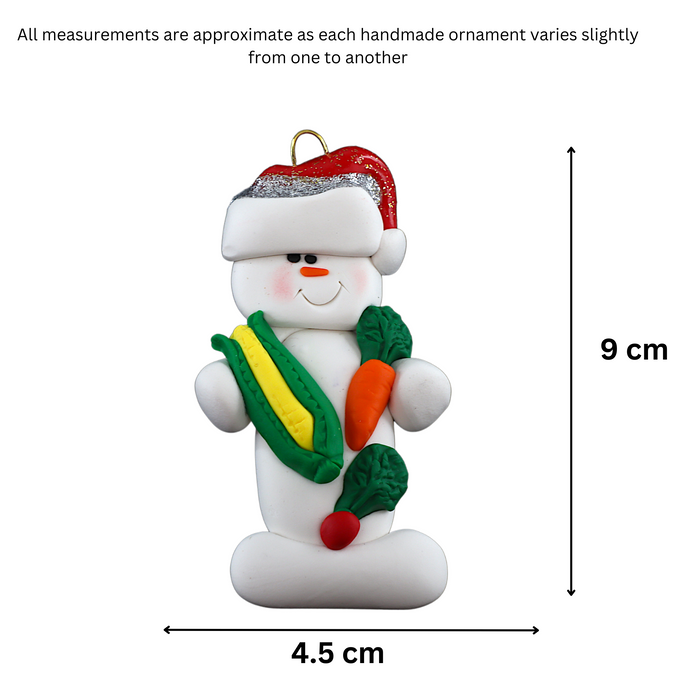 Snowman Gardener Ornament - Veggies Ornamentopia