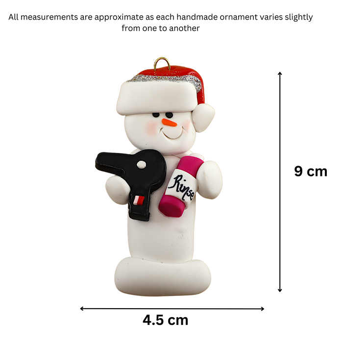 Snowman Hairdresser Ornament Ornamentopia