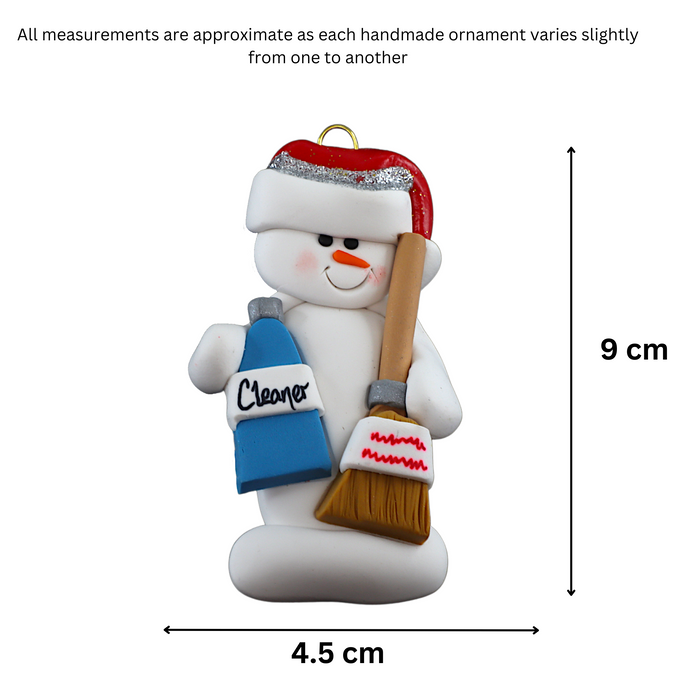 Snowman House Cleaner Ornament Ornamentopia