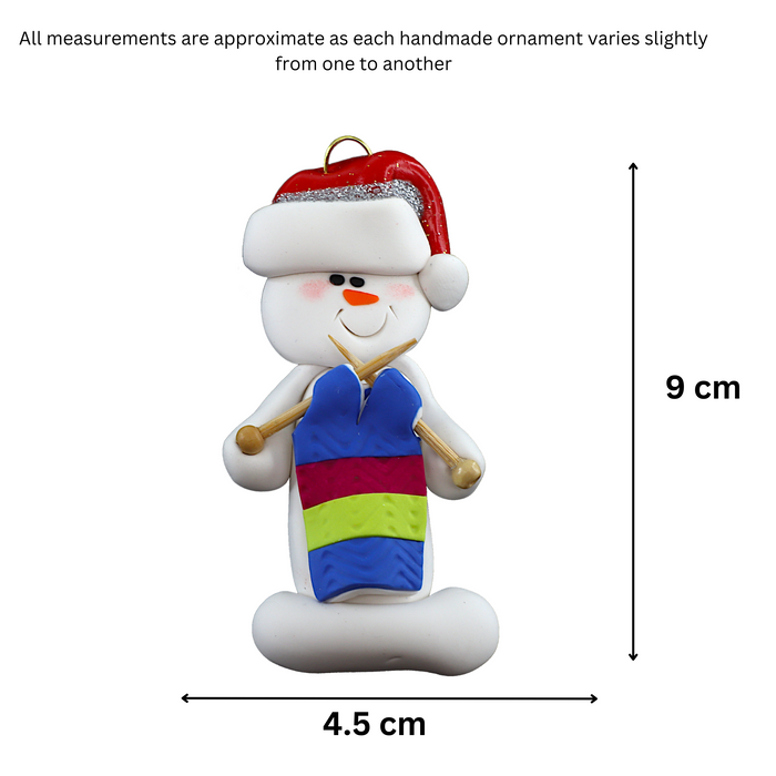 Snowman Knitter Ornament Ornamentopia