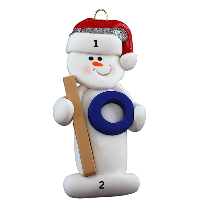 Snowman Ringette Player Ornament