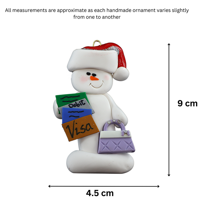 Snowman Shopper Ornament Ornamentopia