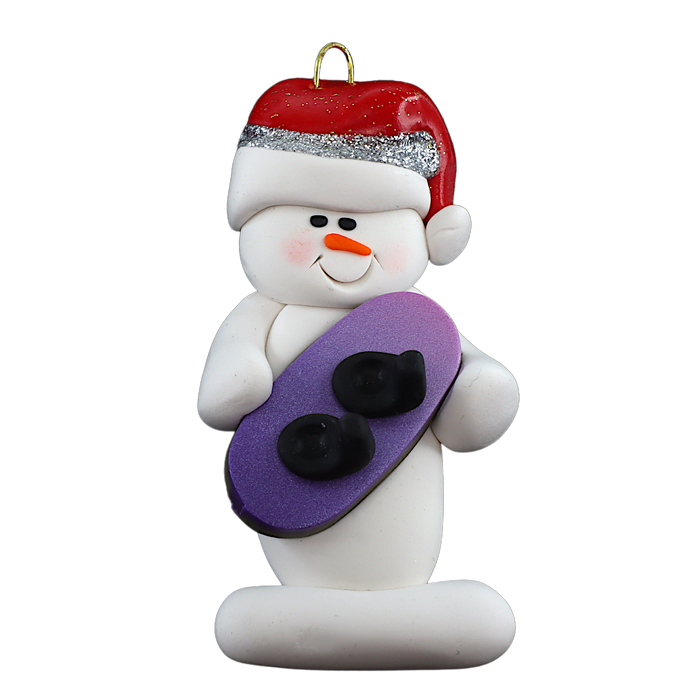 Snowman Snowboarder Ornament