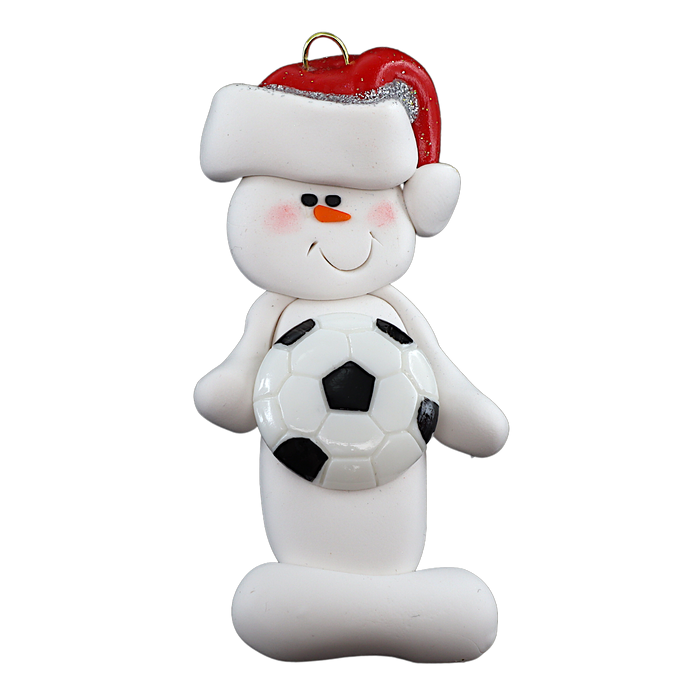 Snowman Soccer Player Ornament