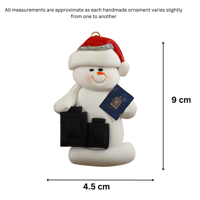 Snowman Traveler Ornament Ornamentopia