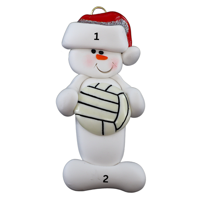 Snowman Volleyball Player Ornament