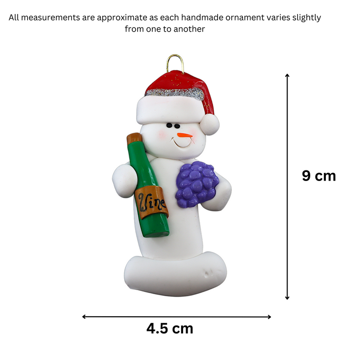 Snowman Wine Lover Ornament Ornamentopia