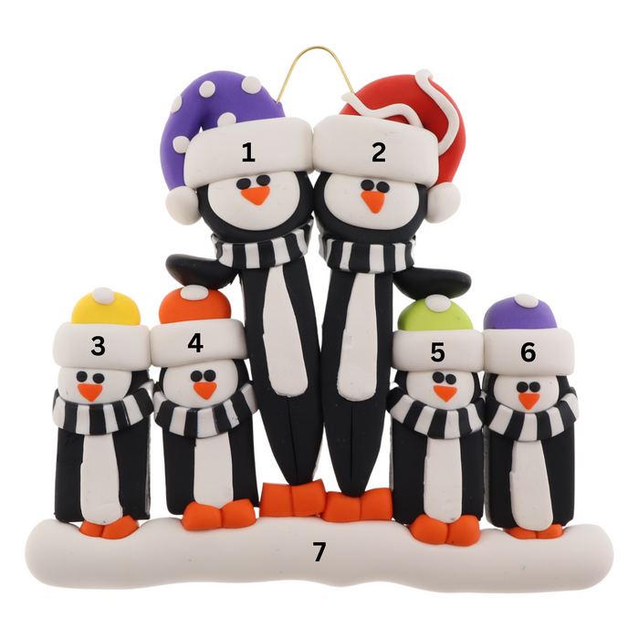 Penguin Family of 6 Ornament