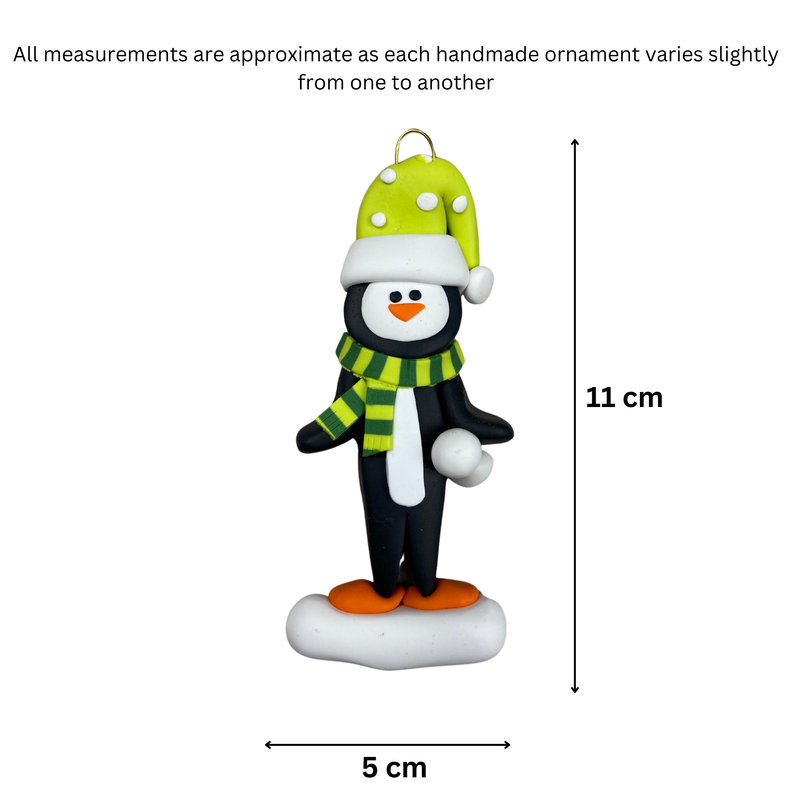 Penguin Christmas Ornament - Green