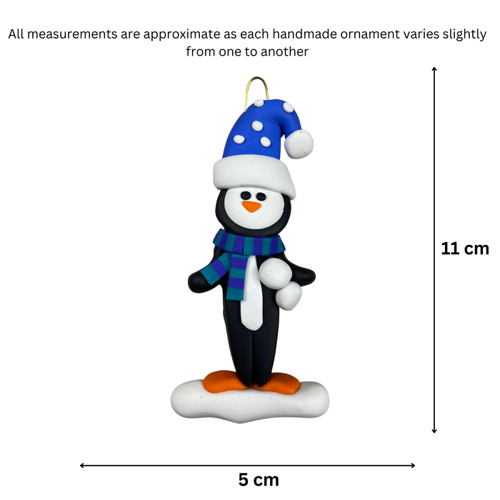 Holiday Adventure Penguin Ornament - Blue