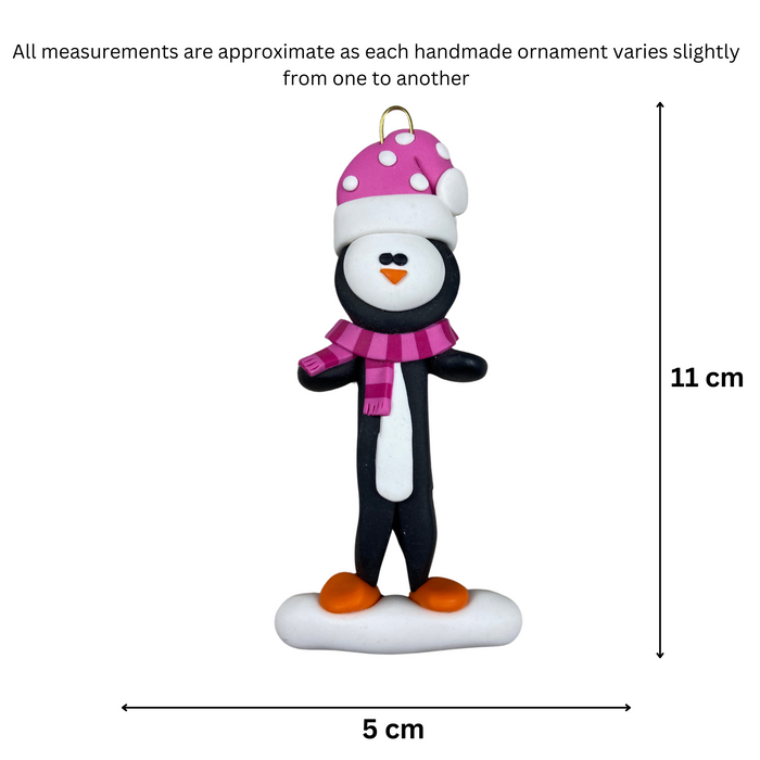 Holiday Adventure Penguin Ornament - Pink