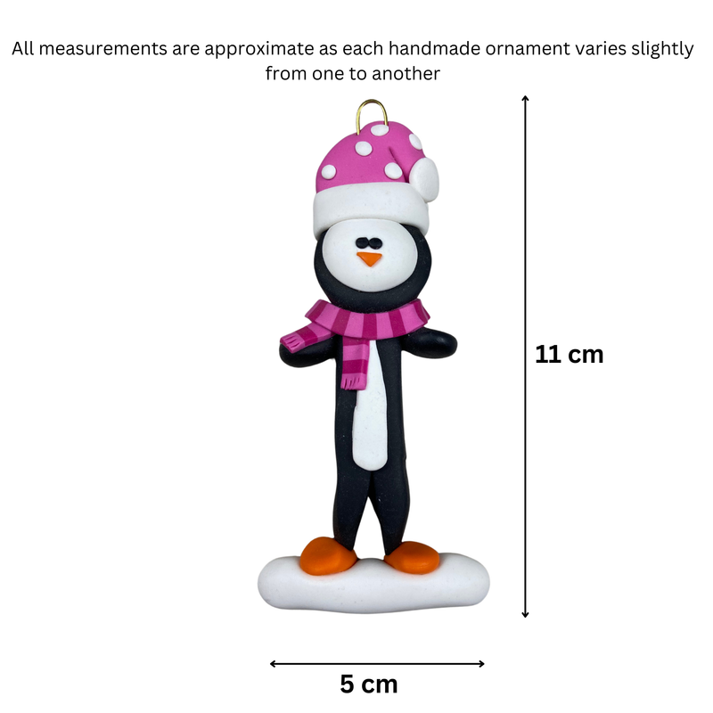 Penguin Christmas Ornament - Pink