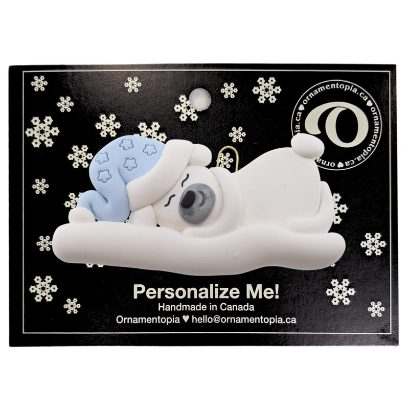 Polar Bear Baby Christmas Ornament - Blue