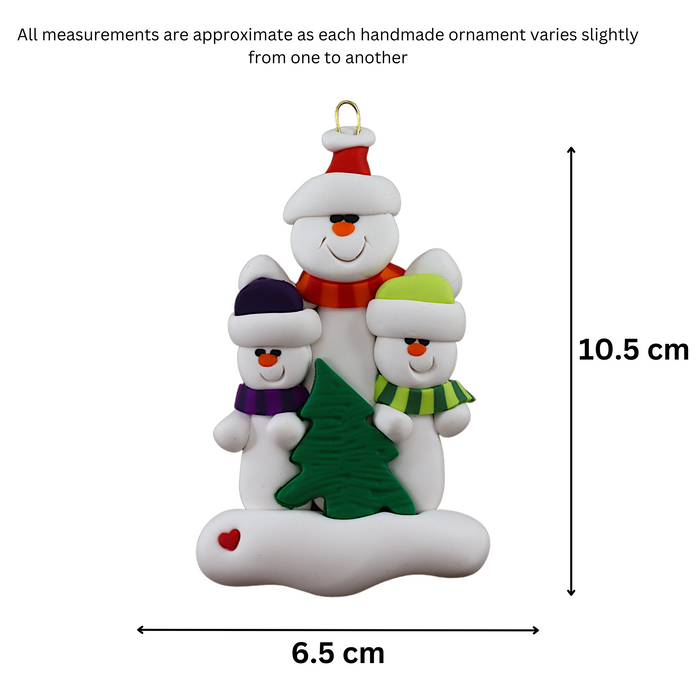 Single Parent Tree Family of 3 Ornament