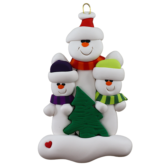 Single Parent Tree Family of 3 Ornament