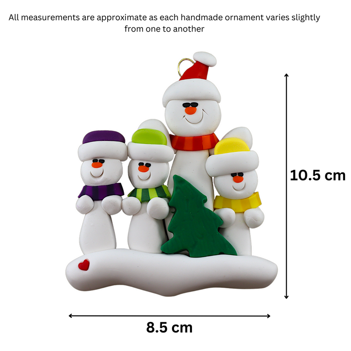 Single Parent Tree Family of 4 Ornament