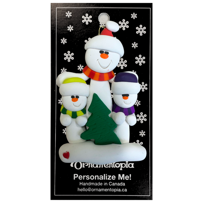 Single Parent Tree Family of 3 Ornament