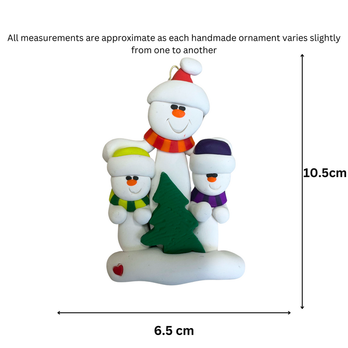 Single Parent Tree Family of 3 Ornament