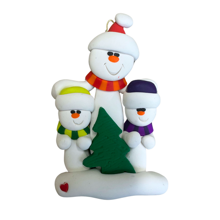 Single Parent Tree Family of 3 Ornament