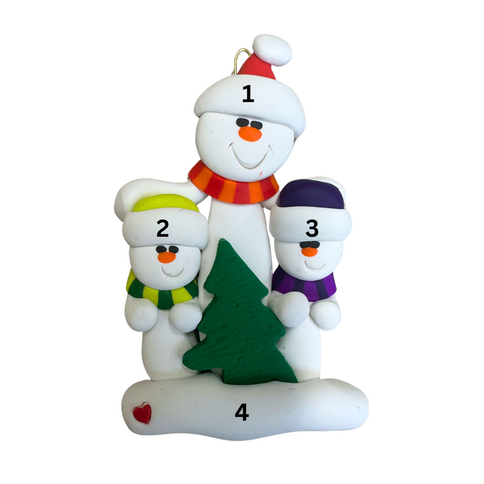 Single Parent Tree Family of 3 Ornament