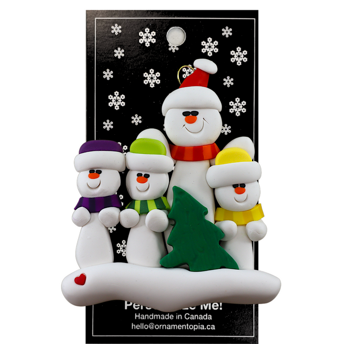 Single Parent Tree Family of 4 Ornament