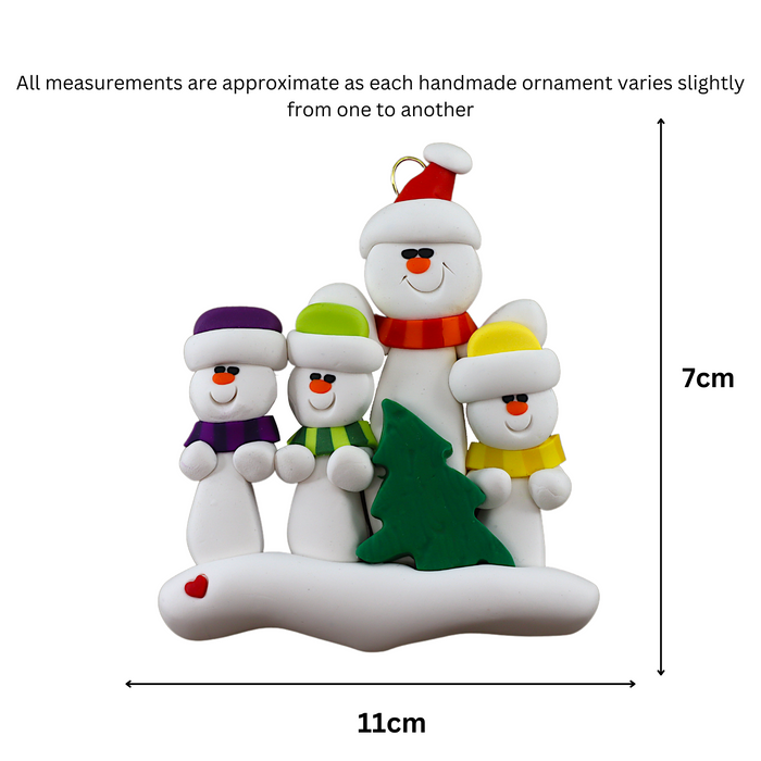 Single Parent Tree Family of 4 Ornament