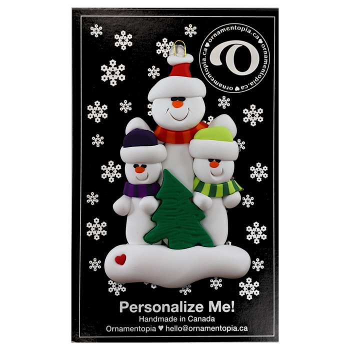 Single Parent Tree Family of 3 Ornament