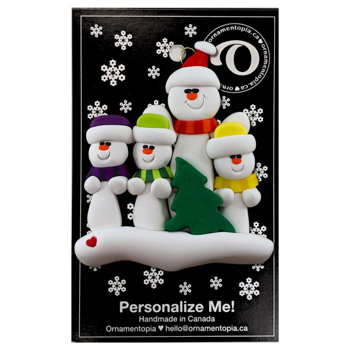 Single Parent Tree Family of 4 Ornament