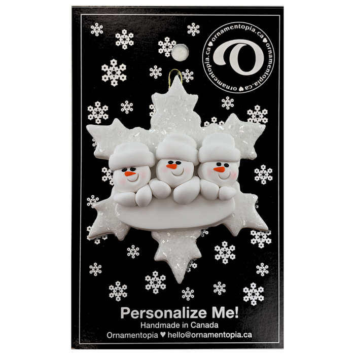 Snowflake Family of 3 Christmas Ornament