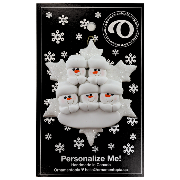 Snowflake Family of 5 Christmas Ornament