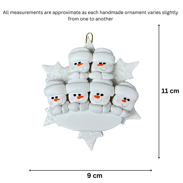 Snowflake Family of 6 Ornament